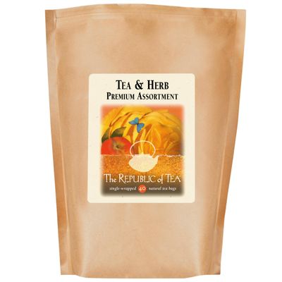 The Republic of Tea - Premium Assortment of Teas &amp; Herbs, 40 Individually Wrapped Tea Bags
