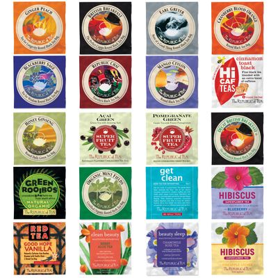 The Republic of Tea - Premium Assortment of Teas &amp; Herbs, 40 Individually Wrapped Tea Bags