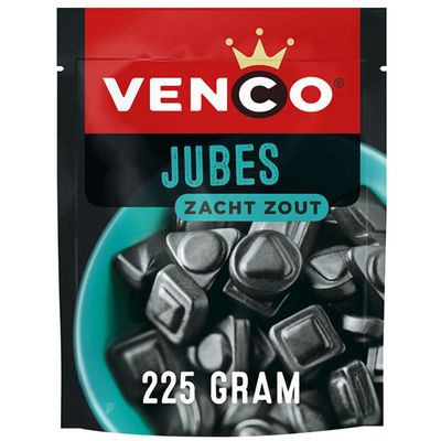 Venco Jubes Dutch Black Licorice Soft Salty 225g 7.93 ounce