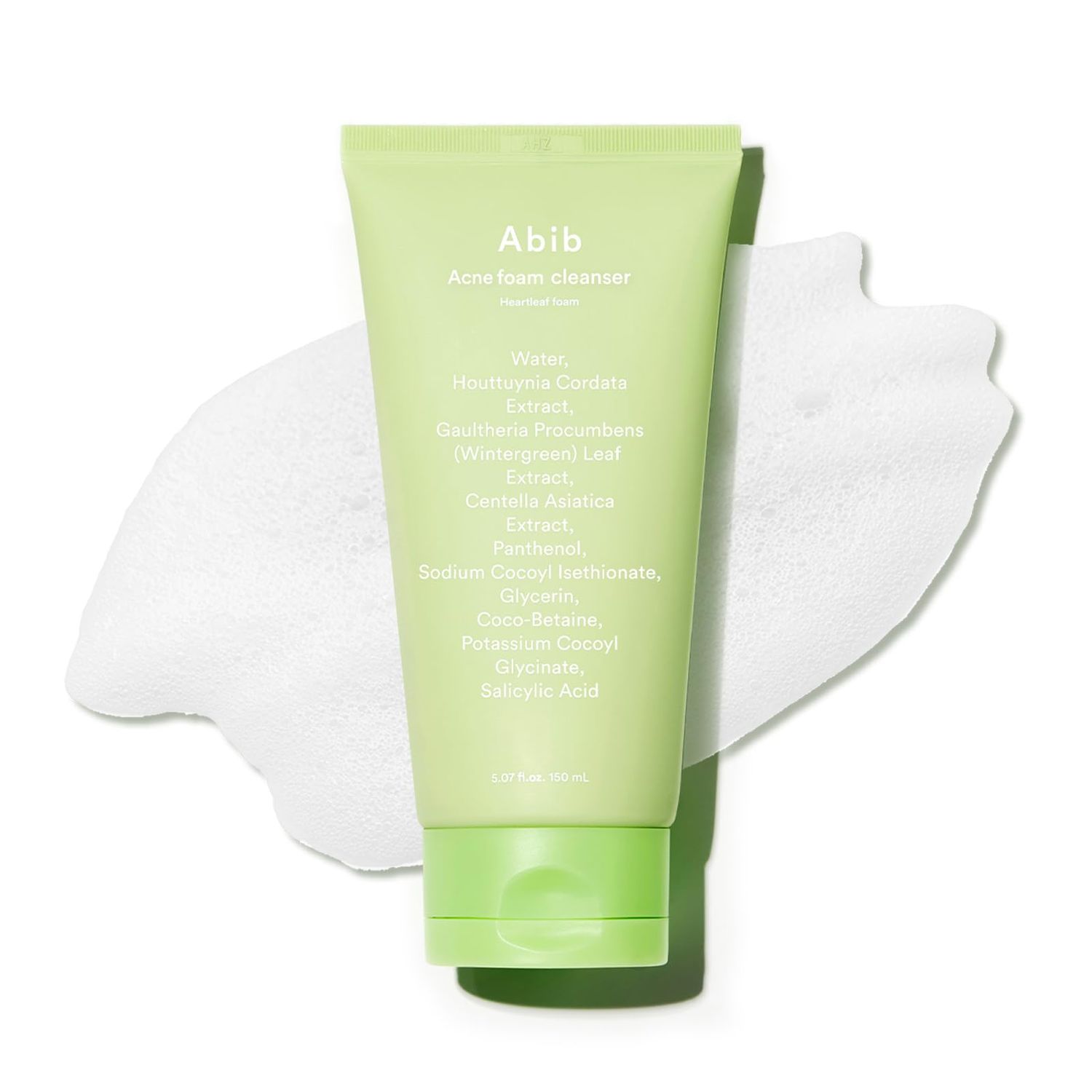 Abib Acne Foam Cleanser Heartleaf Foam 5.07 fl oz / 150 ml Korean Mild Acidic Daily Face Wash for Acne-Prone Skin, Hydrating &amp; Soothing with Panthenol B5, Deep Cleansing for Sensitive Skin, K-Beauty