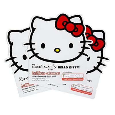 The Crme Shop x Hello Kitty Brillian-C Boost Printed Essence Sheet Mask, Vitamin C and Retinol Face Mask - 3 Pack