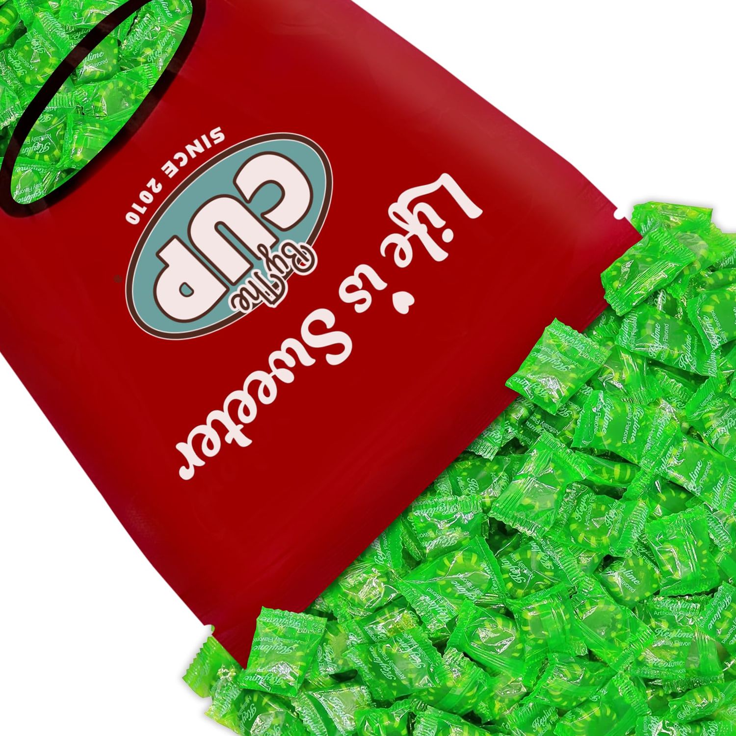 By The Cup Key Lime Disks, Individually Wrapped Hard Candy, 30 oz Bulk Bag