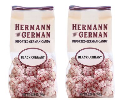 Hermann the German Hard Candy - Imported - Pack of 2 (Black Currant), 1 Count (Pack of 2)