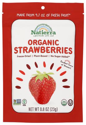 NATIERRA Organic Freeze Dried Srawberries, 0.8 OZ