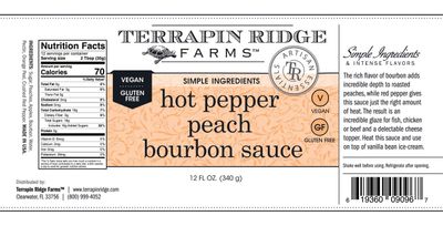Terrapin Ridge Farms Hot Pepper Peach Bourbon Sauce - One 12 Fluid Ounce Bottle