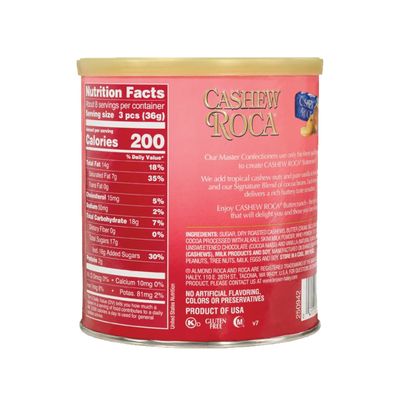 Brown &amp; Haley CASHEW ROCA Canister, Individually Wrapped Buttercrunch Toffee with Cashews, 10 Ounces (Pack of 1)