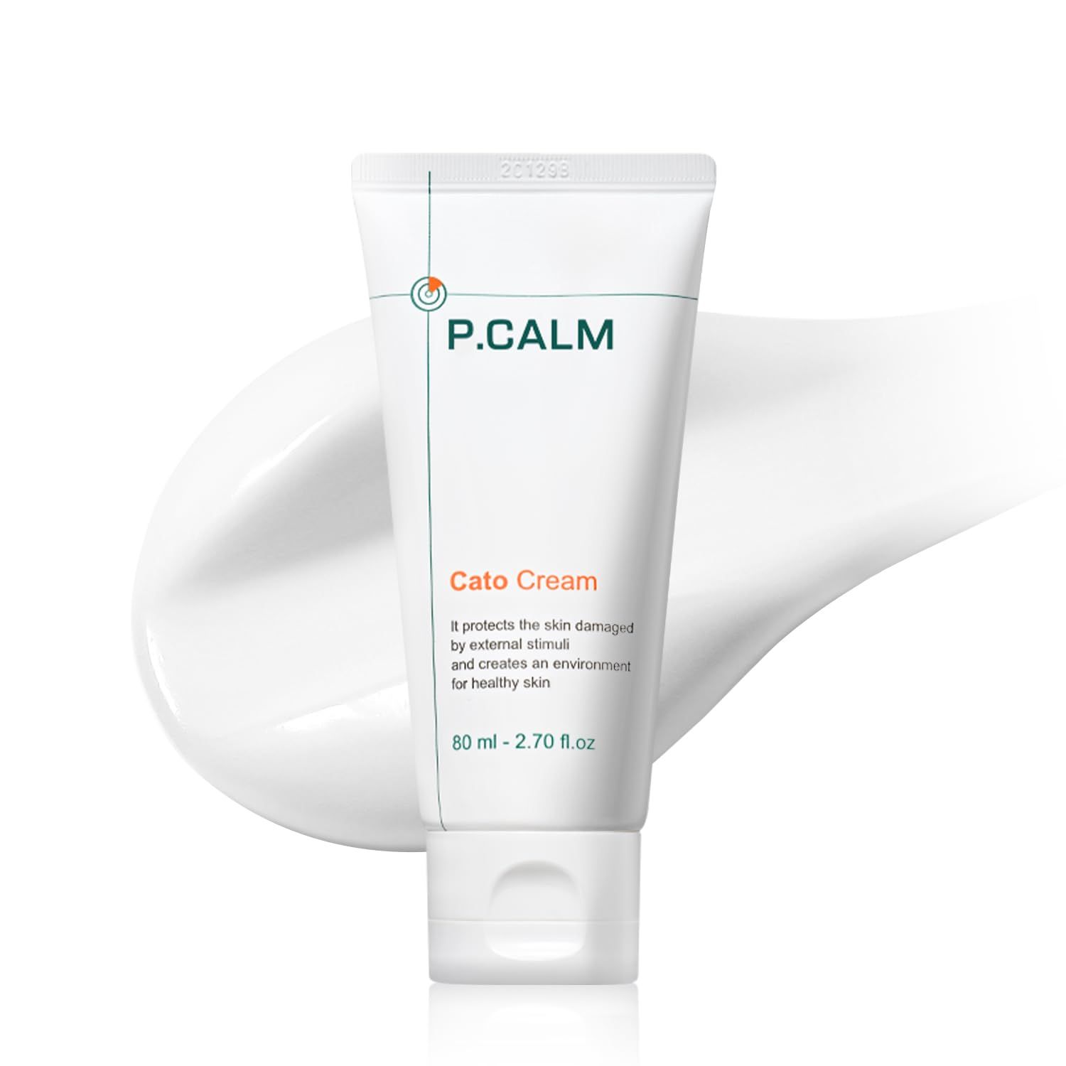 P.CALM Cato Cream - Glutathione &amp; Centella Asiatica for Skin Barrier Strengthening &amp; Deep Moisturization, Korean Vegan Facial Moisturizing for Senstive Skin (80ml / 2.70 fl.oz)