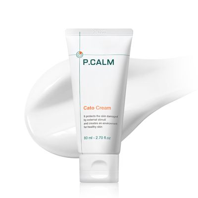 P.CALM Cato Cream - Glutathione &amp; Centella Asiatica for Skin Barrier Strengthening &amp; Deep Moisturization, Korean Vegan Facial Moisturizing for Senstive Skin (80ml / 2.70 fl.oz)