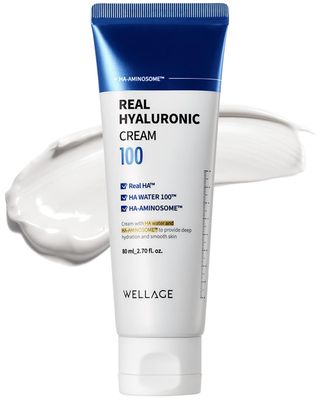 wellage Real Hyaluronic Cream -100% Pure Hyaluronic Acid Korean Face Moisturizer - Powerful Moisturizing &amp; Firming for Dry Skin - Hypoallergenic Facial Cream, K-Beauty Skincare, 1.69 oz.