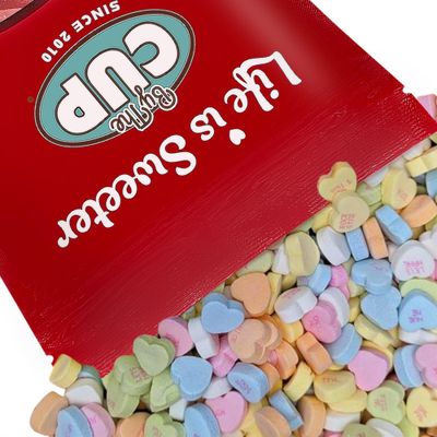 By The Cup Small Candy Conversation Hearts, 2.5 Pound Bulk Bag