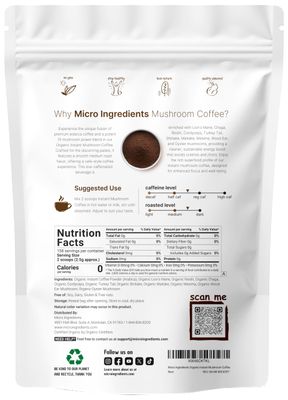 Organic Instant 10 in 1 Mushroom Coffee Powder, 14 Ounce (158 Servings) Weight &amp; Immune Support Premium Arabica Coffee with Lions Mane, Chaga, Reishi,&amp; More