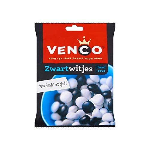 Salmiak Licorice Venco Black and white Total Weight 8.75 ounce