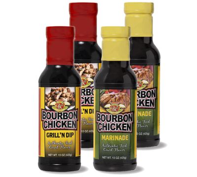 Bourbon Chicken Grill n Dipping Sauce Marinade Mixed Pack Starter Kit To Make Authentic Food Court Restaurant Bourbon Chicken Flavor Great Value &amp; Gourmet Food Gift Easy To Follow Recipes
