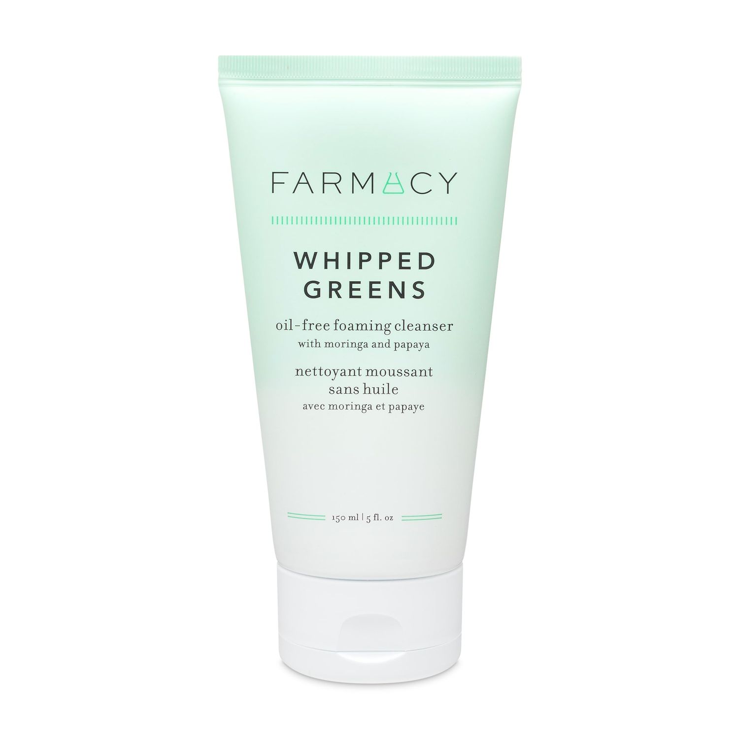 Farmacy Foaming Face Wash for Oily Skin - Whipped Greens Oil-Free Gentle Facial Cleanser Exfoliator - Infused with Green Clay to Remove Impurities, Control Oil Maintain Skin Hydration (150ml)