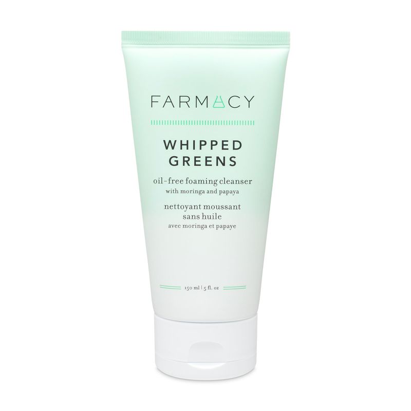 Farmacy Foaming Face Wash for Oily Skin - Whipped Greens Oil-Free Gentle Facial Cleanser Exfoliator - Infused with Green Clay to Remove Impurities, Control Oil Maintain Skin Hydration (150ml)
