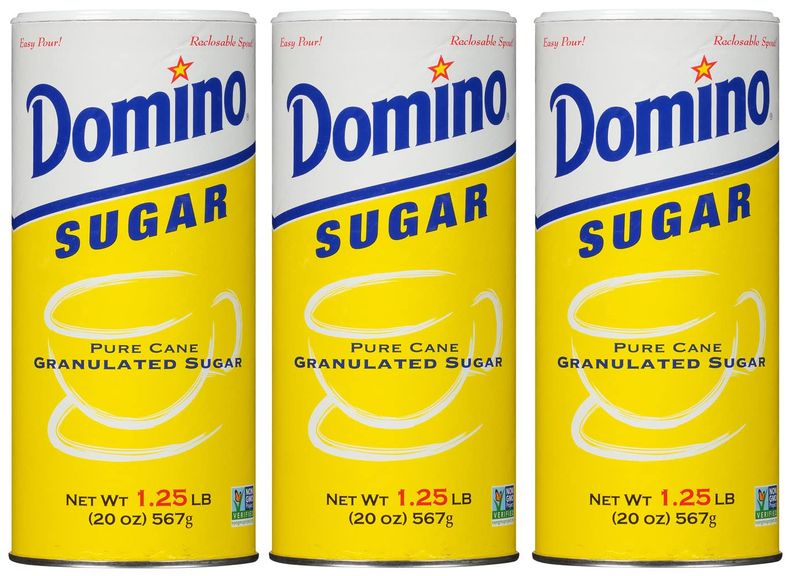 Domino Granulated Sugar, 20 oz Canister, Sugar Container (Pack of 3)