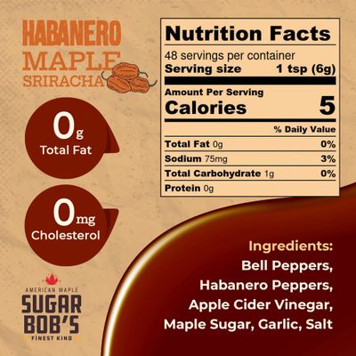 Sugar Bob's Finest Kind, Hot Sauce Variety Pack &amp; Gift Set, Includes Vermont Maple Sriracha, Jalapeno and Habanero Hot Sauces, (Pack of 3)