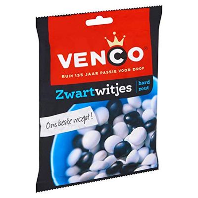 Salmiak Licorice Venco Black and white Total Weight 8.75 ounce
