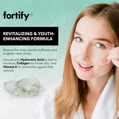 Fortify Skincare 9-in-1 Korean Under Eye Pads with Zeolite - Anti Dark Circles & Puffy Eyes Treatment, Dermatologist Tested - Hydrating & Anti-Aging Eye Patches - Natural Clean Beauty - 20 Pairs