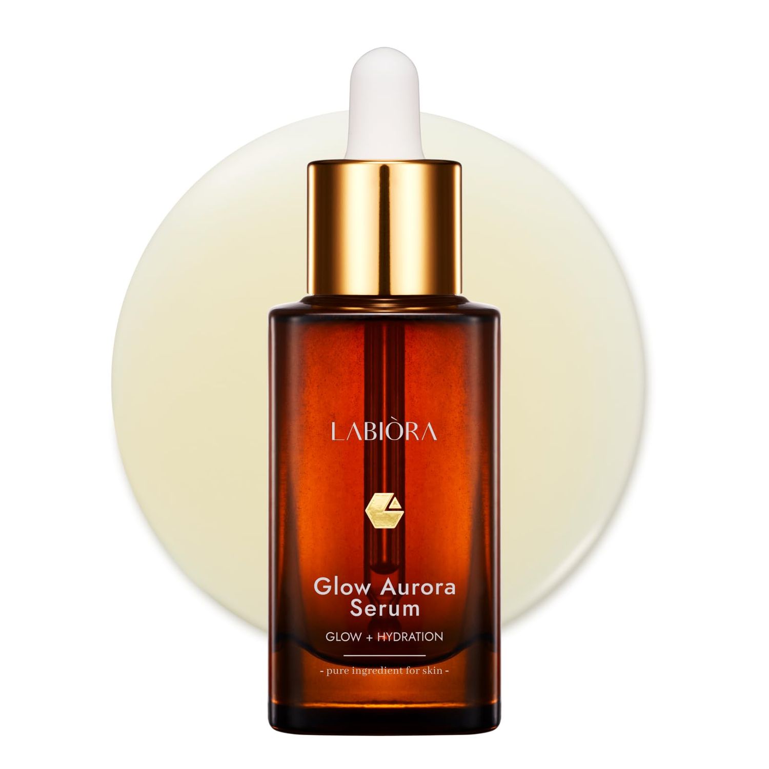 Labiora Korean Glow Aurora Serum for Face - Lutein, Niacinamide &amp; Hyaluronic Acid for Daily Moisturizing Radiance Facial Skincare K-Beauty (1.01 fl. oz/30ml)