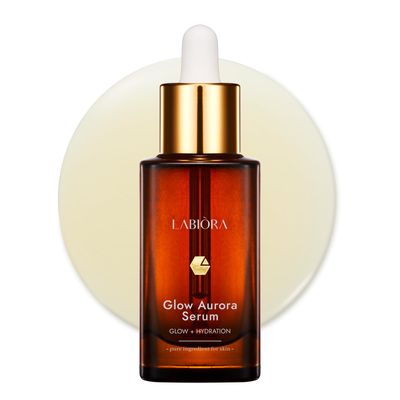 Labiora Korean Glow Aurora Serum for Face - Lutein, Niacinamide &amp; Hyaluronic Acid for Daily Moisturizing Radiance Facial Skincare K-Beauty (1.01 fl. oz/30ml)