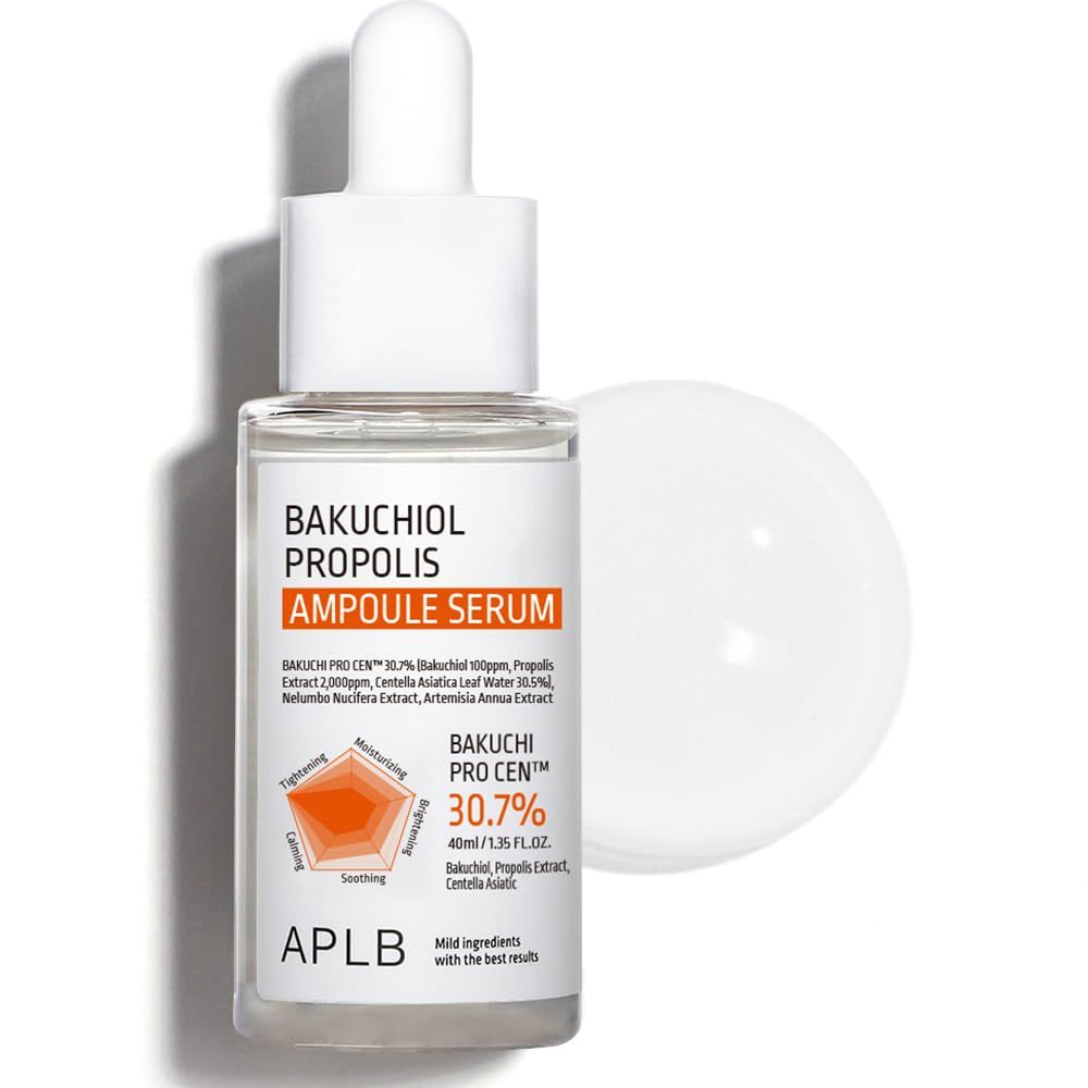 APLB Bakuchiol Propolis Ampoule Serum BAKUCHI PRO CEN 30.7% 1.35 FL.OZ/Korean Skincare, Wrinkle care, Elasticity care, Revitalize for gentle and improve skin texture