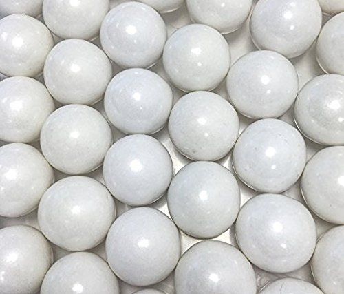 Large Pearl White Shimmer Gumballs - 2 Pounds x 1 inch - Approximately 120 Gumballs Per Bag