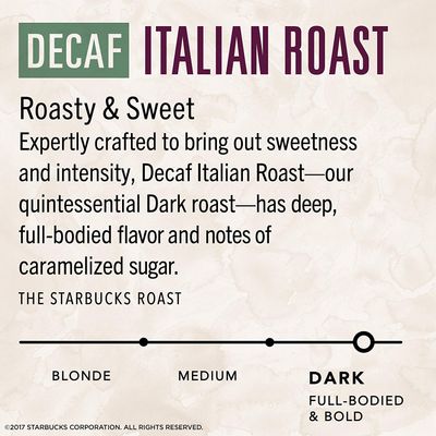 Starbucks VIA Instant Coffee, Dark Roast Coffee, Decaf Italian Roast, 100% Arabica, 1 box (50 packets)