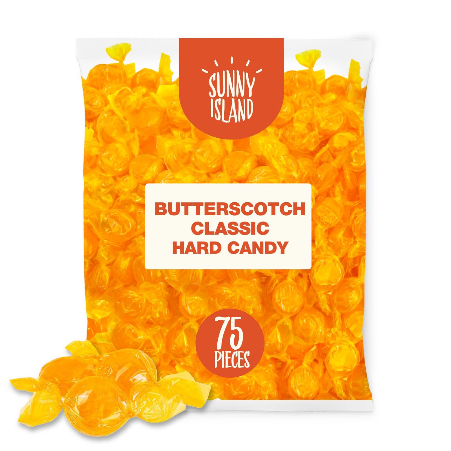 Butterscotch Hard Candy 1-Pound Bag Old-Fashioned Individually Wrapped Buttons (About 75 Pieces)