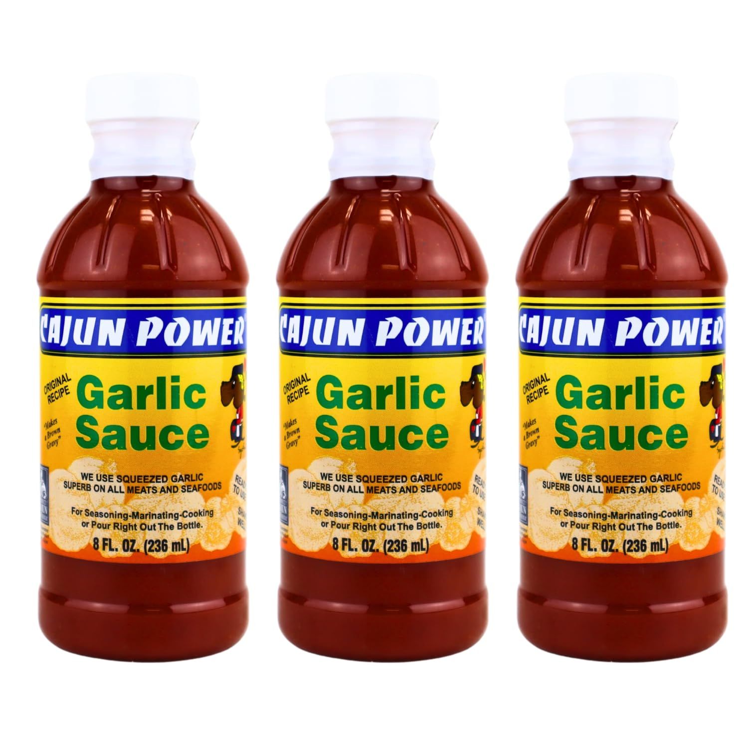 3 set- Cajun Power Sauce (Garlic Sauce, Original Recipe) 8 oz