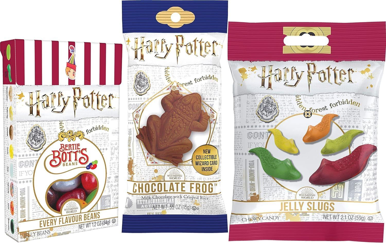 Harry Potter Magical Candy Duo in Sprout Talks package - 2 Sets of Slugs, Every Flavour Beans &amp; Chocolate Frog (Bundle of 6 Items)