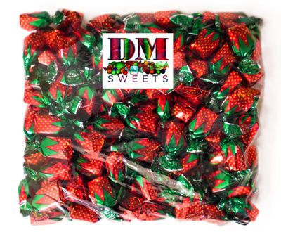 Strawberry Bon Bons - 2 lbs of Delicious Chewy Filled Sweet Individually Wrapped Hard Sucking Candy