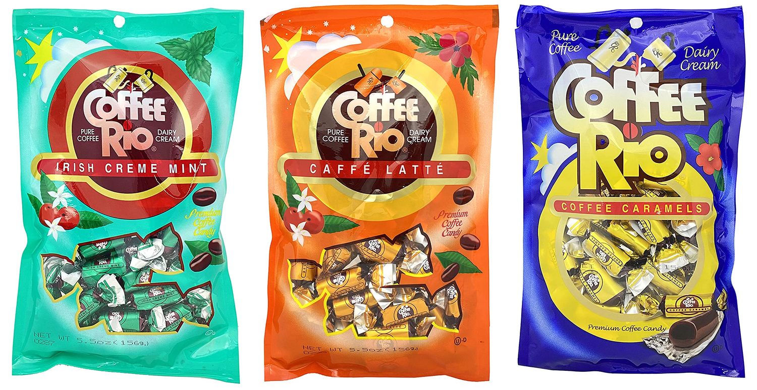 Coffee Rio Coffee Candy Variety Pack of 3 Original, Caffe Latte, &amp; Irish Crme Mint 5.5 Ounces - Made in the USA, Kosher Candy