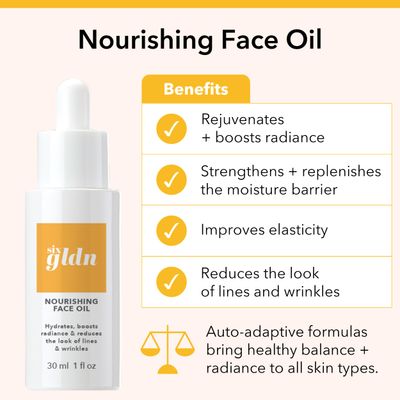Six Gldn Nourishing Face Oil - Anti-Aging Daily Facial Oil Deeply Moisturizes, Soothes & Smooths Skin for a Radiant, Youthful Look, Korean Skincare for All Skin Types, 30 ml