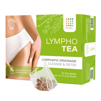 Bruizex Lymphatic Natural Herbal Tea, Lymphatic Drainage, Ginger Blend for Lymphatic System Health, Post Surgery Recovery Liposuction, BBL, Tummy Tuck, Lipedema &amp; Lymphedema, 30-Pack