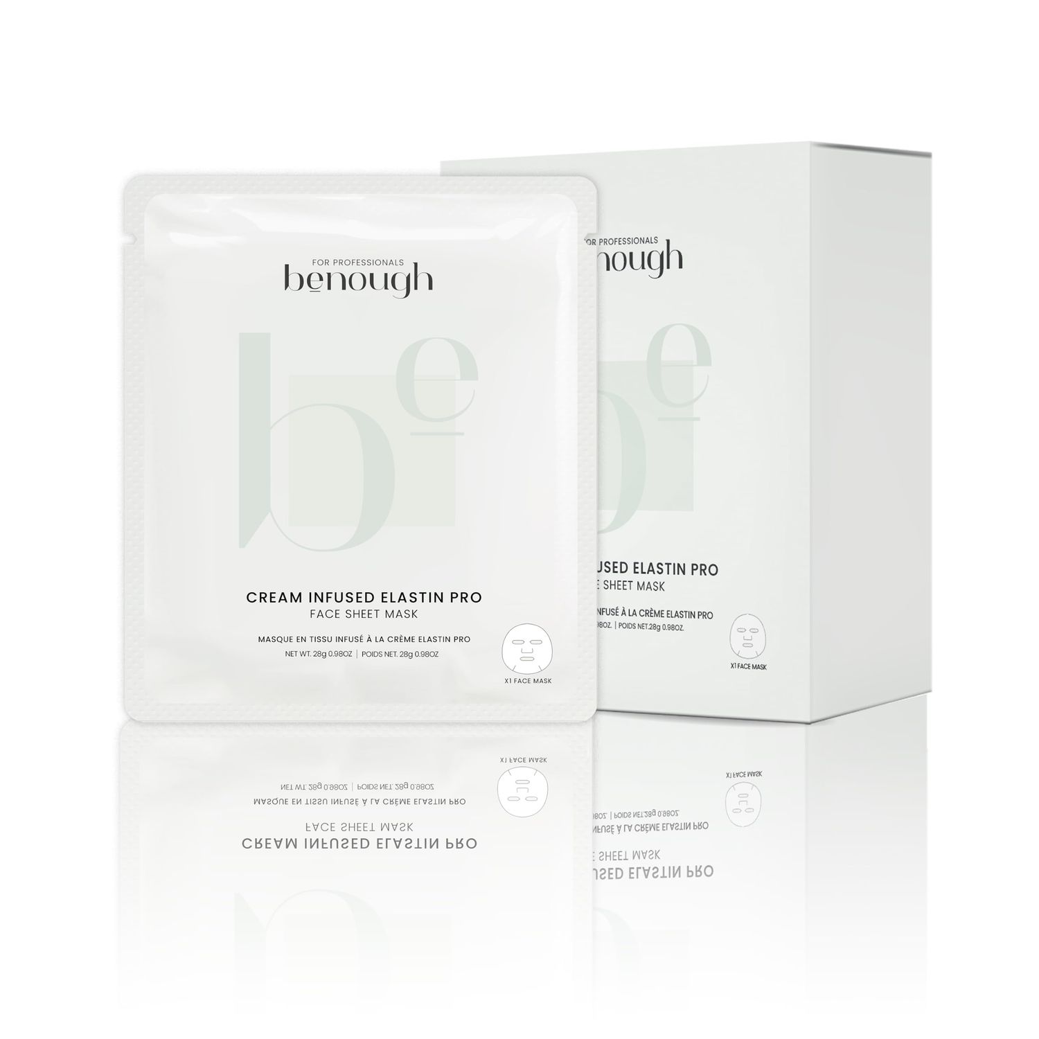 BENOUGH Spa Quality Korean Sheet Mask Cream Infused Elastin Pro Face Mask 20 Pack - Microfiber Sheet Mask, Ginseng Extract, Moisturizing, All Skin Types