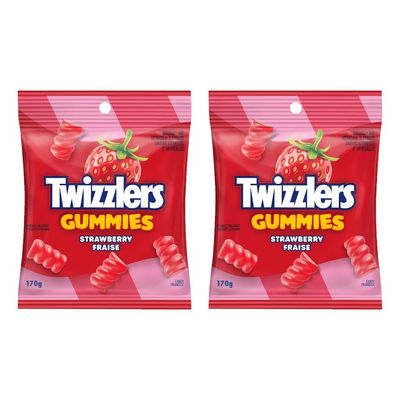 Twizlrs Strawberry Gummies - 2 Pack (170g / 6oz Each) - Fruity, Juicy &amp; Soft Candy