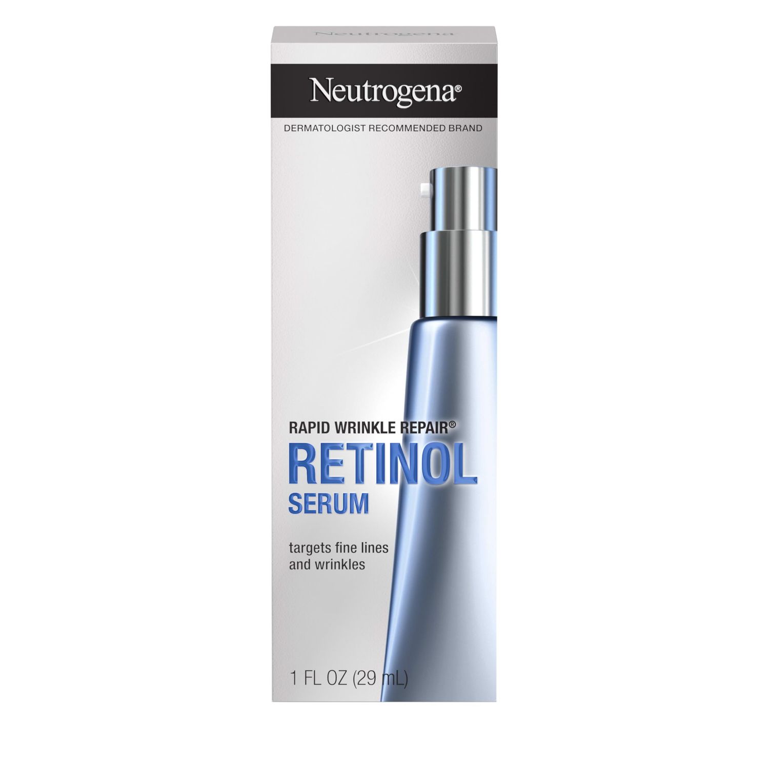 Neutrogena Rapid Wrinkle Repair Retinol Anti-Wrinkle Face Serum with Hyaluronic Acid, Daily Anti-Aging Facial Serum for Fine Lines &amp; Wrinkles, Mineral Oil- &amp; Dye-Free, 1 fl. oz