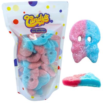 1/2 Pound BUBS Dizzy Skulls Foam Sweet &amp; Sour Swedish Candy Bubs Sweden Skalle Bubble Gum Flavor Gummy Seen on TikTok
