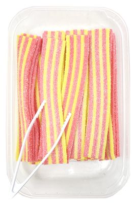 Zweet Sour Pink Lemonade Candy Belts 10 Ounce - Sour Kosher Candy, Halal Candy Belts - Resealable Pack of Sour Licorice Belts