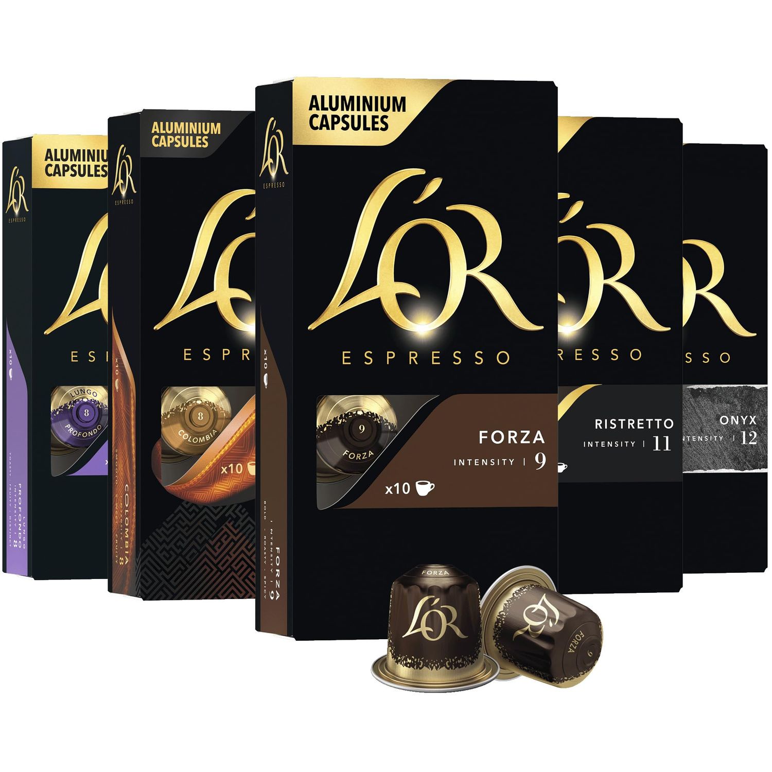 L&#39;OR Espresso Capsules, 50 Count Variety Pack, Single-Serve Aluminum Coffee Capsules Compatible with the L&#39;OR BARISTA System &amp; Nespresso Original Machines