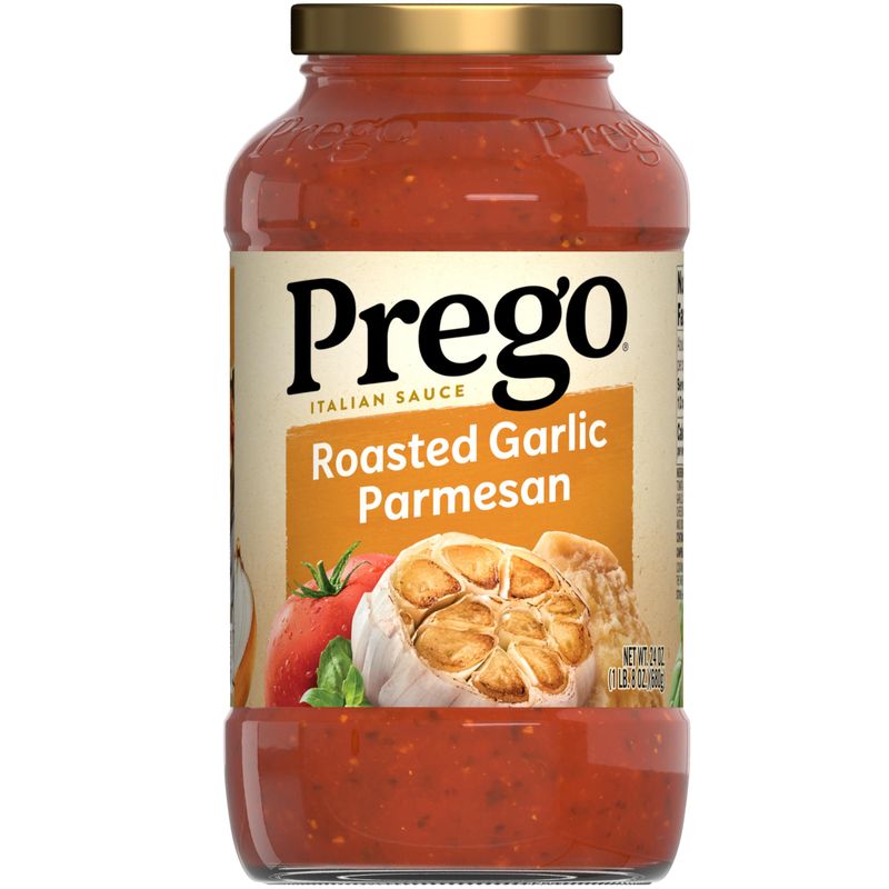 Prego Pasta Sauce, Italian Tomato Sauce with Roasted Garlic &amp; Parmesan Cheese, 24 oz Jar