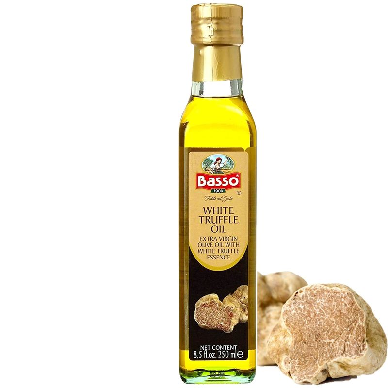 BASSO 1904 - White Infused Truffle Oil, 8.5 fl oz, 250 ml, Premium Quality, High Concentrate