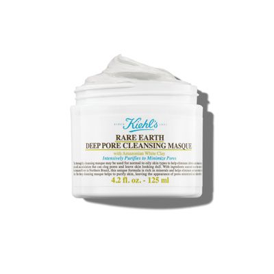 Kiehl&#39;s Rare Earth Deep Pore Cleansing Mask, Pore-Minimizing Face Mask for Clogged Pores, Detoxifies &amp; Refines Skin, Absorbs Excess Oil, with Amazonian White Clay &amp; Aloe Vera - 4.2 fl oz