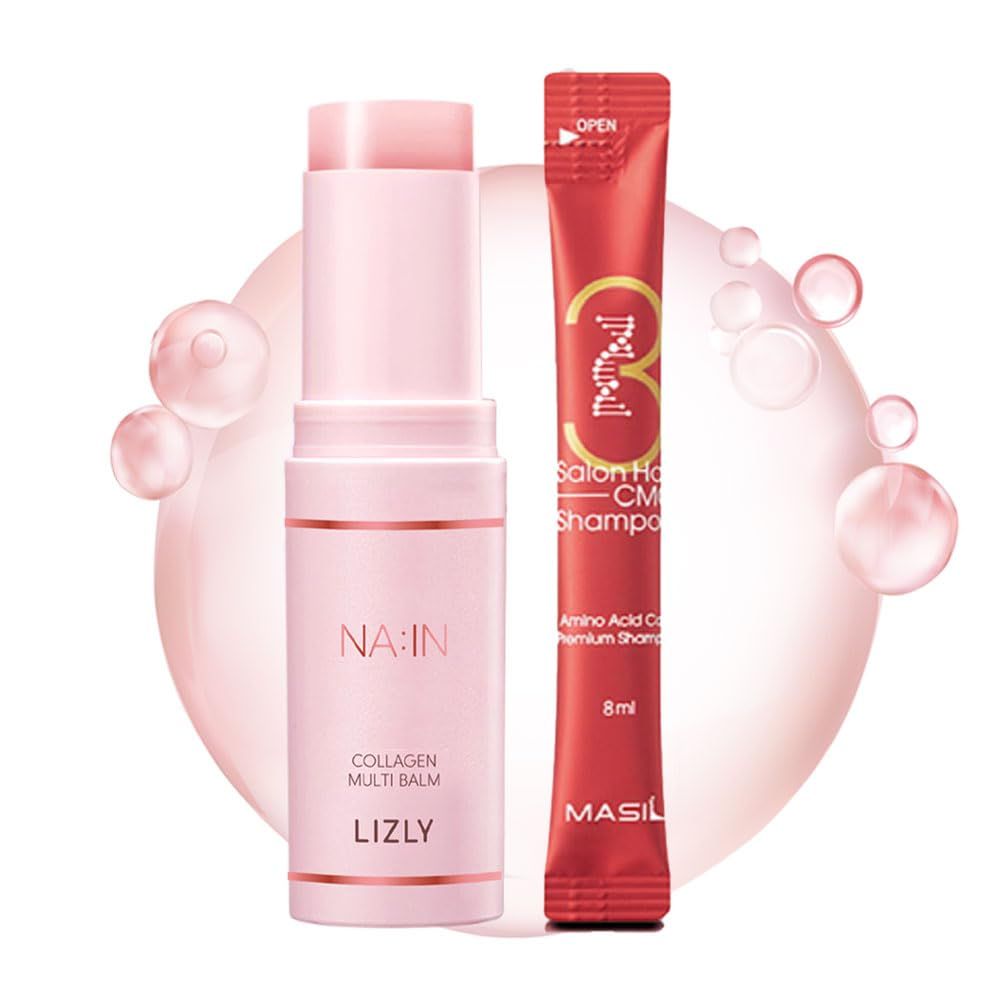 LIZLY SET Kpop Idols Multi Balm Stick CMC 1ea Collagen Wrinkle cream Moisturizer Firming Hydrating Glow Face Eye Lip Neck Hair Korean skin care Wrinkle bounce Dcollet