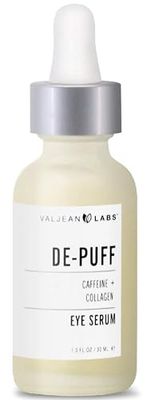 Valjean Labs DePuff Eye Serum Caffeine Collagen Helps to Reduce Under Eye Puffiness and Combat Signs of Aging Paraben Free, Cruelty Free, Made in USA (1 oz)