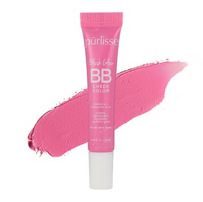 prlisse Blush Glow Lip and Cheek Tint - Blush Stick for Cheeks and Lips with Vitamin E &amp; Hyaluronic Acid - Hydrating &amp; Buildable 2-in-1 Cream Blush Stick - Petal Pink (.28 oz)