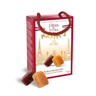 Maxim&#39;s de Paris French Fruit Jellies (Fruit Pastes) Pear &amp; Cherry 16 Pieces 4oz