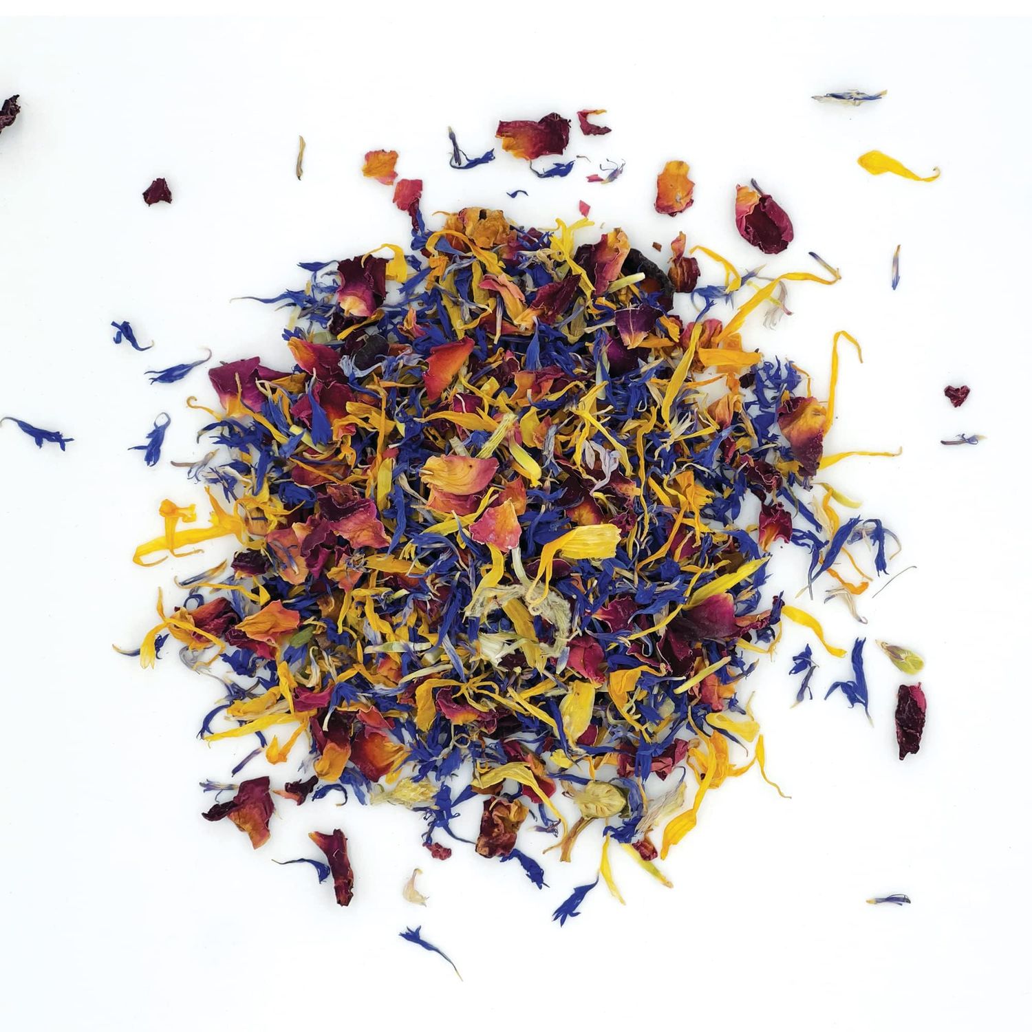 MagJo Naturals, Brilliant Flower Petal Blend (1 Ounce) Edible Dried Flowers, Cornflower, Rose Petals and Calendula, Edible Flowers for Drinks, Dried Flowers for soap Making