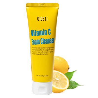 O!Get! Vitamin C Daily Foam Gentle Face Cleanser - Vitalizing Pore Cleanser Moisturises Revitalises for Brighter Clearer Skin - 120g
